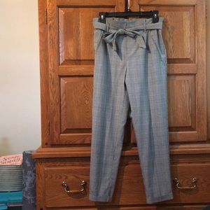 Zara Plaid Paper bag Pants